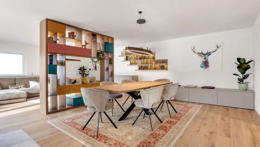 Modern living and dining area