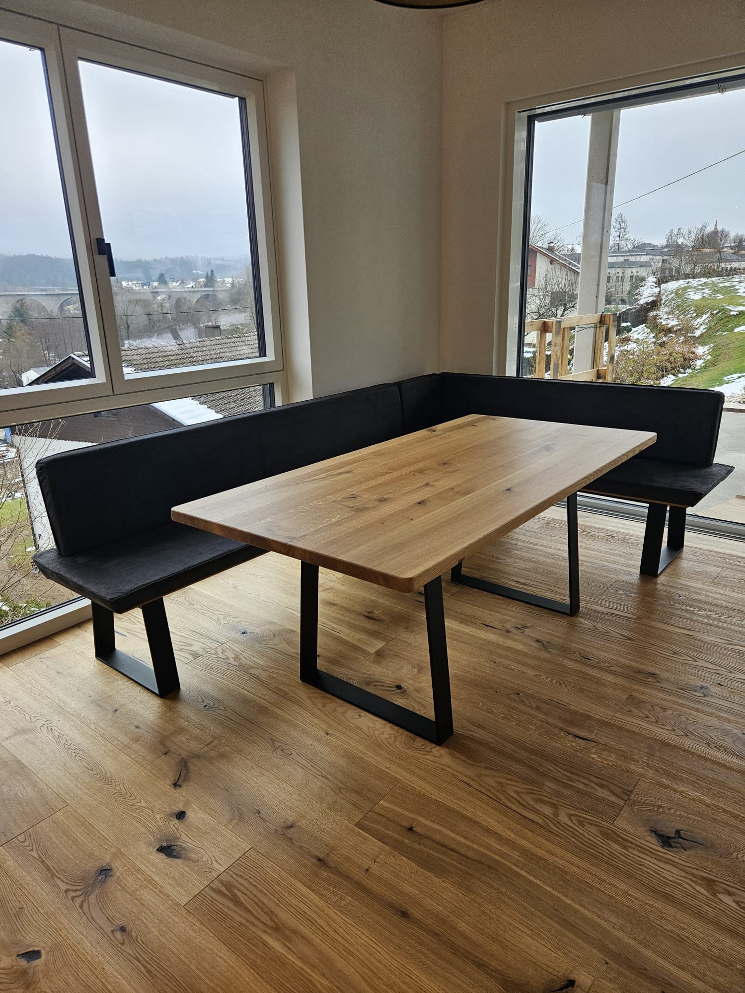 Corner bench and dining table